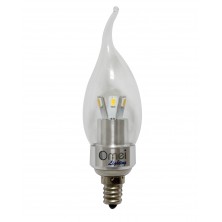 Dimmable 1 piece LED 3W E12 Candelabra Base Natural Daylight White 4000K Candle Light Bent Tip